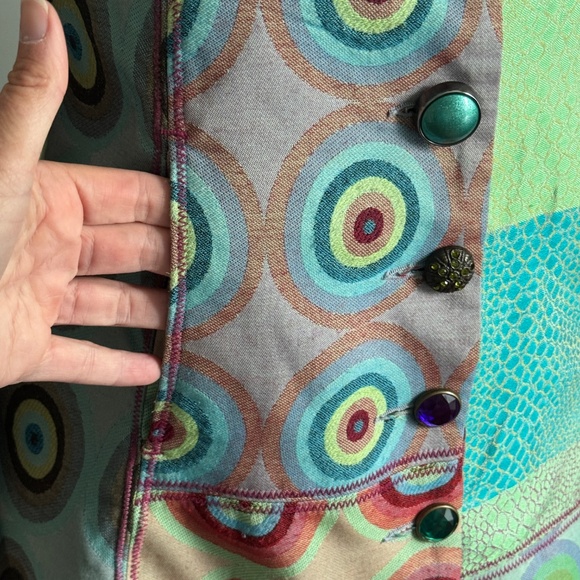 Desigual - Colorful Floral and Geometric Patchwork Coat - Picture 5 of 12